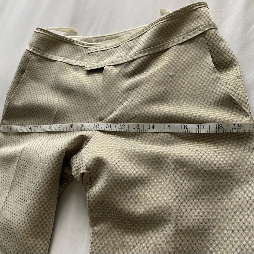Y and Kei Water the Earth gold shimmer metallic straight leg pants EU42 US6